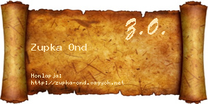 Zupka Ond névjegykártya